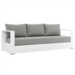 Modway Tahoe 4-Piece Fabric/Powder-Coated Aluminum Outdoor Set in Gray/White