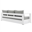 Modway Tahoe 4-Piece Fabric/Powder-Coated Aluminum Outdoor Set in Gray/White