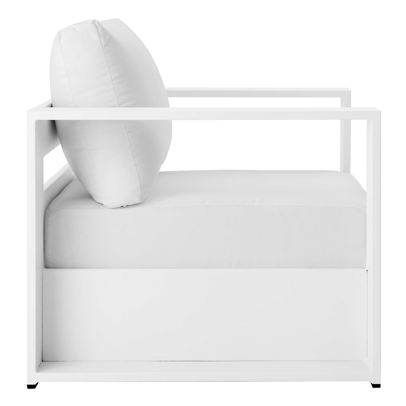 Modway Tahoe 4-Piece Fabric/Powder-Coated Aluminum Outdoor Set in White