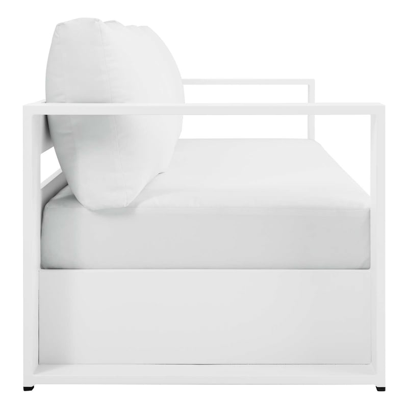 Modway Tahoe 4-Piece Fabric/Powder-Coated Aluminum Outdoor Set in White