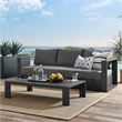 Modway Tahoe 2-Piece Fabric/Powder-Coated Aluminum Outdoor Set in Charcoal/Gray