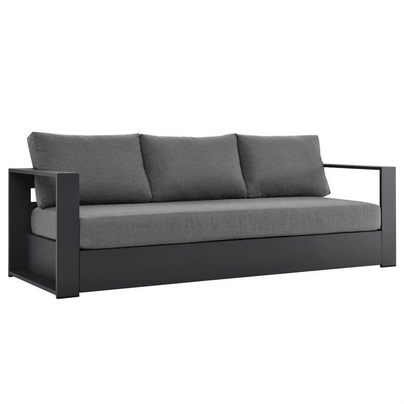 Modway Tahoe 2-Piece Fabric/Powder-Coated Aluminum Outdoor Set in Charcoal/Gray