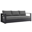 Modway Tahoe 2-Piece Fabric/Powder-Coated Aluminum Outdoor Set in Charcoal/Gray