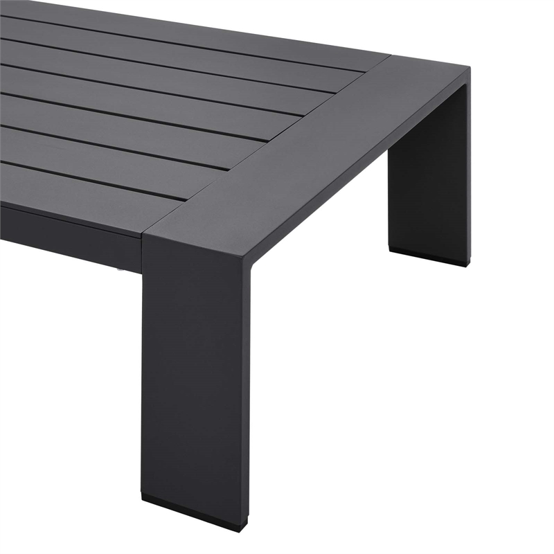 Modway Tahoe 2-Piece Fabric/Powder-Coated Aluminum Outdoor Set in Charcoal/Gray