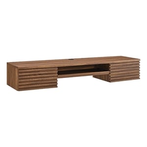 Modway Render Wall Mount Particleboard and Wood Office Desk in Walnut