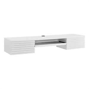 Modway Render Wall Mount Particleboard and Wood Office Desk in White