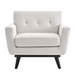 Modway Engage Modern Style Herringbone Fabric Armchair in Ivory