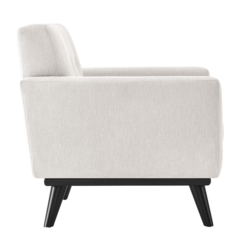 Modway Engage Modern Style Herringbone Fabric Armchair in Ivory