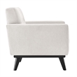 Modway Engage Modern Style Herringbone Fabric Armchair in Ivory