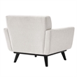 Modway Engage Modern Style Herringbone Fabric Armchair in Ivory
