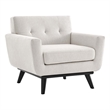 Modway Engage Modern Style Herringbone Fabric Armchair in Ivory