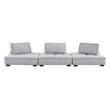 Modway Saunter 3-Piece Modern Tufted Fabric Sofa in Light Gray