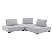 Modway Saunter 3-Piece Modern Tufted Fabric Sofa in Light Gray