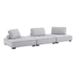 Modway Saunter 3-Piece Modern Tufted Fabric Sofa in Light Gray