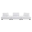 Modway Saunter 3-Piece Modern Tufted Fabric Sofa in White Finish