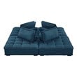 Modway Saunter 4-Piece Modern Tufted Fabric Sectional Sofa in Azure Blue