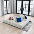 Modway Saunter 4-Piece Modern Tufted Fabric Sectional Sofa in Beige