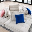 Modway Saunter 4-Piece Modern Tufted Fabric Sectional Sofa in Beige