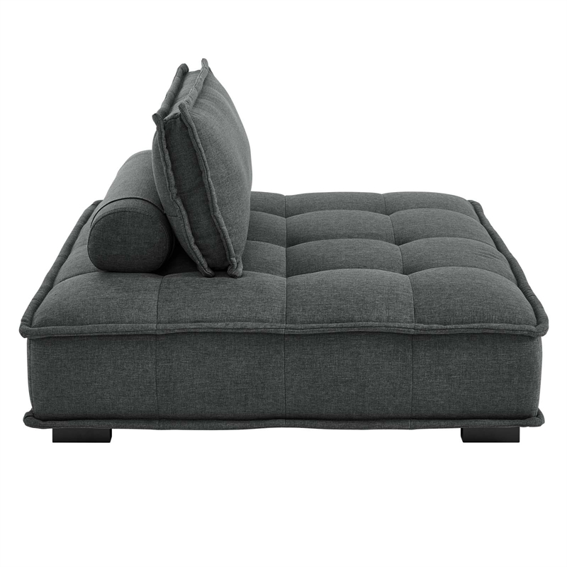 Modway Saunter 4-Piece Modern Tufted Fabric Sectional Sofa in Gray