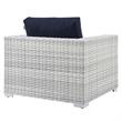 Modway Convene 3-Piece Modern Fabric/Rattan Outdoor Set in Light Gray/Navy