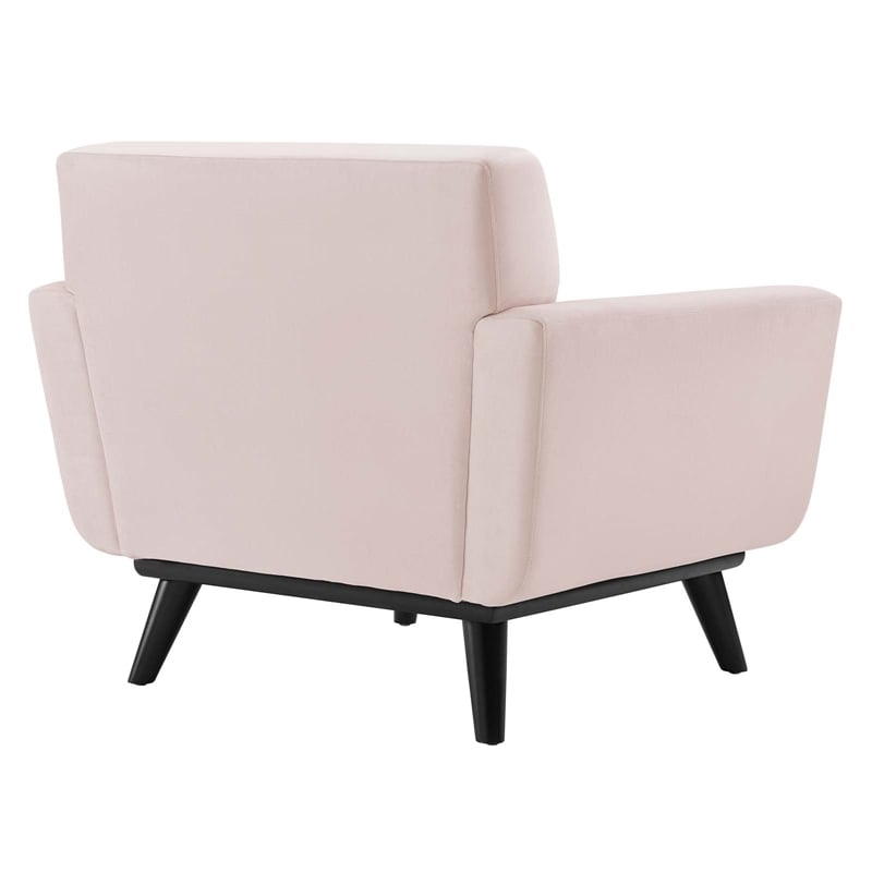 Modway Engage Channel Tufted Performance Velvet Armchair in Pink