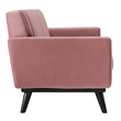 Modway Engage Modern Channel Tufted Performance Velvet Loveseat in Dusty Rose