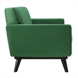 Modway Engage Modern Channel Tufted Performance Velvet Loveseat in Emerald