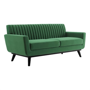 modway engage channel tufted performance velvet loveseat in emerald green