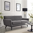 Modway Engage Modern Channel Tufted Performance Velvet Loveseat in Gray