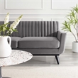 Modway Engage Modern Channel Tufted Performance Velvet Loveseat in Gray
