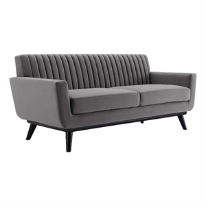 modway engage channel tufted performance velvet loveseat in gray