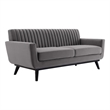 Modway Engage Modern Channel Tufted Performance Velvet Loveseat in Gray