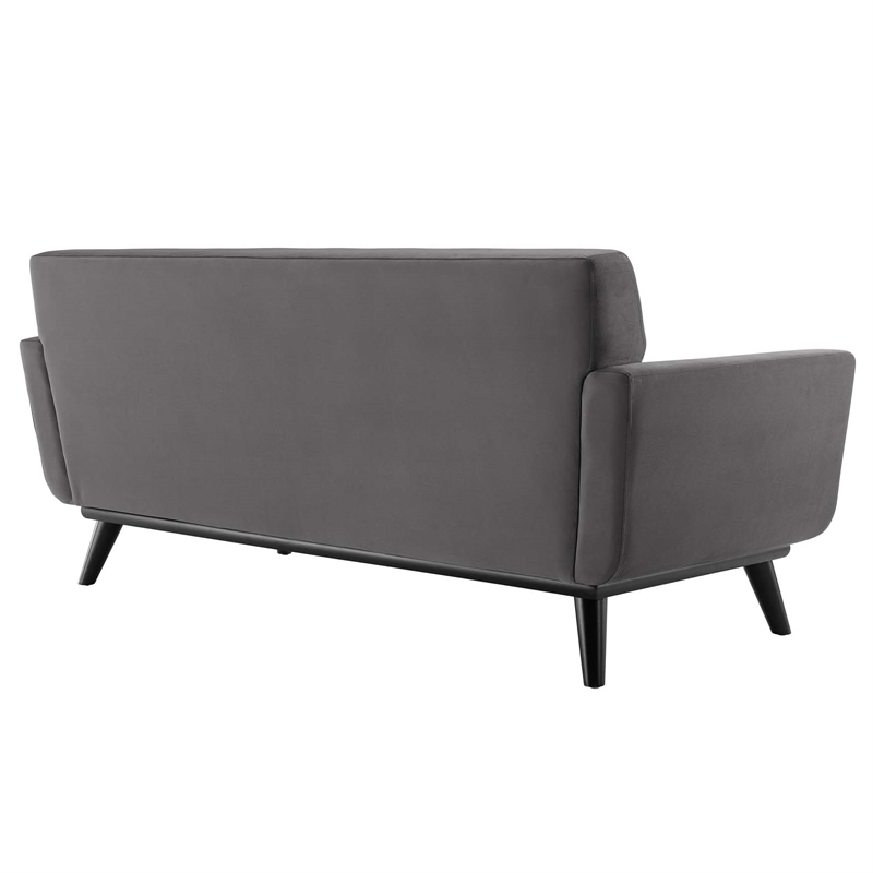 Modway Engage Modern Channel Tufted Performance Velvet Loveseat in Gray