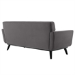 Modway Engage Modern Channel Tufted Performance Velvet Loveseat in Gray