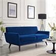 Modway Engage Modern Channel Tufted Performance Velvet Loveseat in Navy
