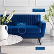 Modway Engage Modern Channel Tufted Performance Velvet Loveseat in Navy