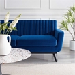 Modway Engage Modern Channel Tufted Performance Velvet Loveseat in Navy
