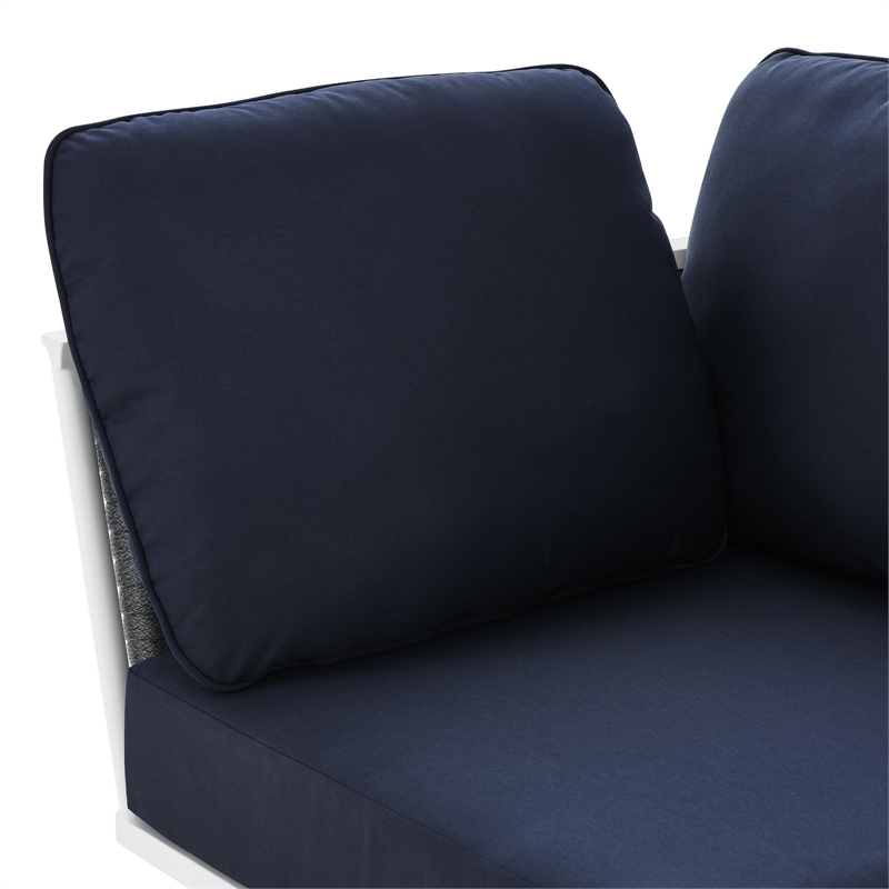 Modway Stance Modern Fabric & Aluminum Outdoor Corner Armchair in Navy