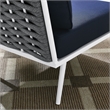Modway Stance Modern Fabric & Aluminum Outdoor Corner Armchair in Navy