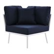 Modway Stance Modern Fabric & Aluminum Outdoor Corner Armchair in Navy