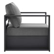 Modway Tahoe 3-Piece Fabric/Powder-Coated Aluminum Outdoor Set in Charcoal/Gray