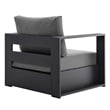 Modway Tahoe 3-Piece Fabric/Powder-Coated Aluminum Outdoor Set in Charcoal/Gray