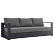 Modway Tahoe 3-Piece Fabric/Powder-Coated Aluminum Outdoor Set in Charcoal/Gray