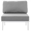 Modway Stance Modern Fabric & Aluminum Outdoor Armless Armchair in Gray