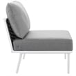 Modway Stance Modern Fabric & Aluminum Outdoor Armless Armchair in Gray