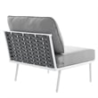 Modway Stance Modern Fabric & Aluminum Outdoor Armless Armchair in Gray