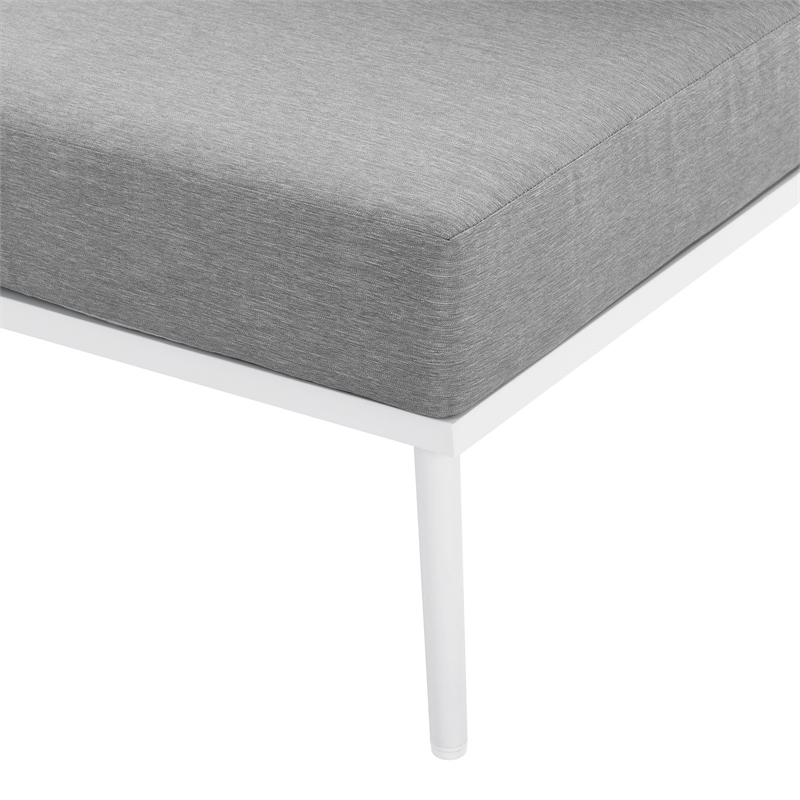 Modway Stance Modern Fabric & Aluminum Outdoor Armless Armchair in Gray