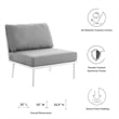Modway Stance Modern Fabric & Aluminum Outdoor Armless Armchair in Gray