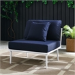 Modway Stance Modern Fabric & Aluminum Outdoor Armless Armchair in Navy
