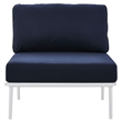 Modway Stance Modern Fabric & Aluminum Outdoor Armless Armchair in Navy